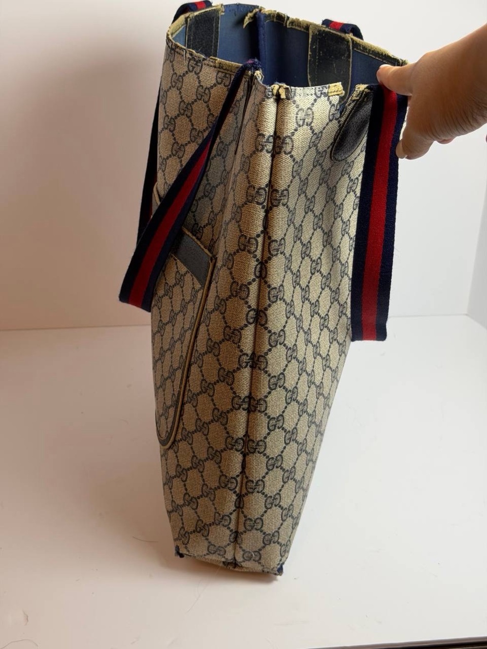 Vintage Gucci GG Supreme Sherry Line Canvas Tote Bag Project - Picture 7 of 14